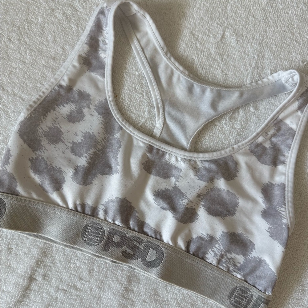 PSD Gray Sports Bra with Racerback and Elastic Band